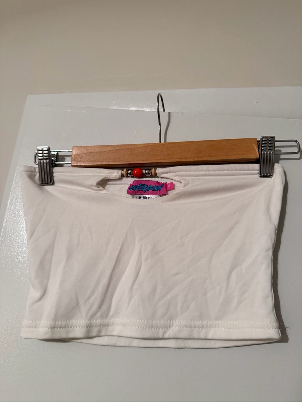 Edikted White Strapless Crop Tube Top